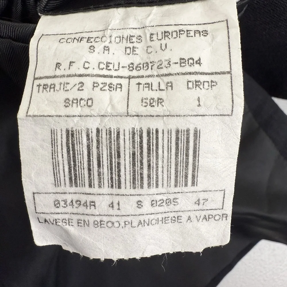 Hardy Amies Mens 50R Blazer Dark Gray Wool Two Button Sport Coat Single Breasted